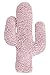 Happy Decor Kids -Cojín Cactus 100% Algodón Natural- Relleno: 100% Poliéster -Rosa- 45x45 cm