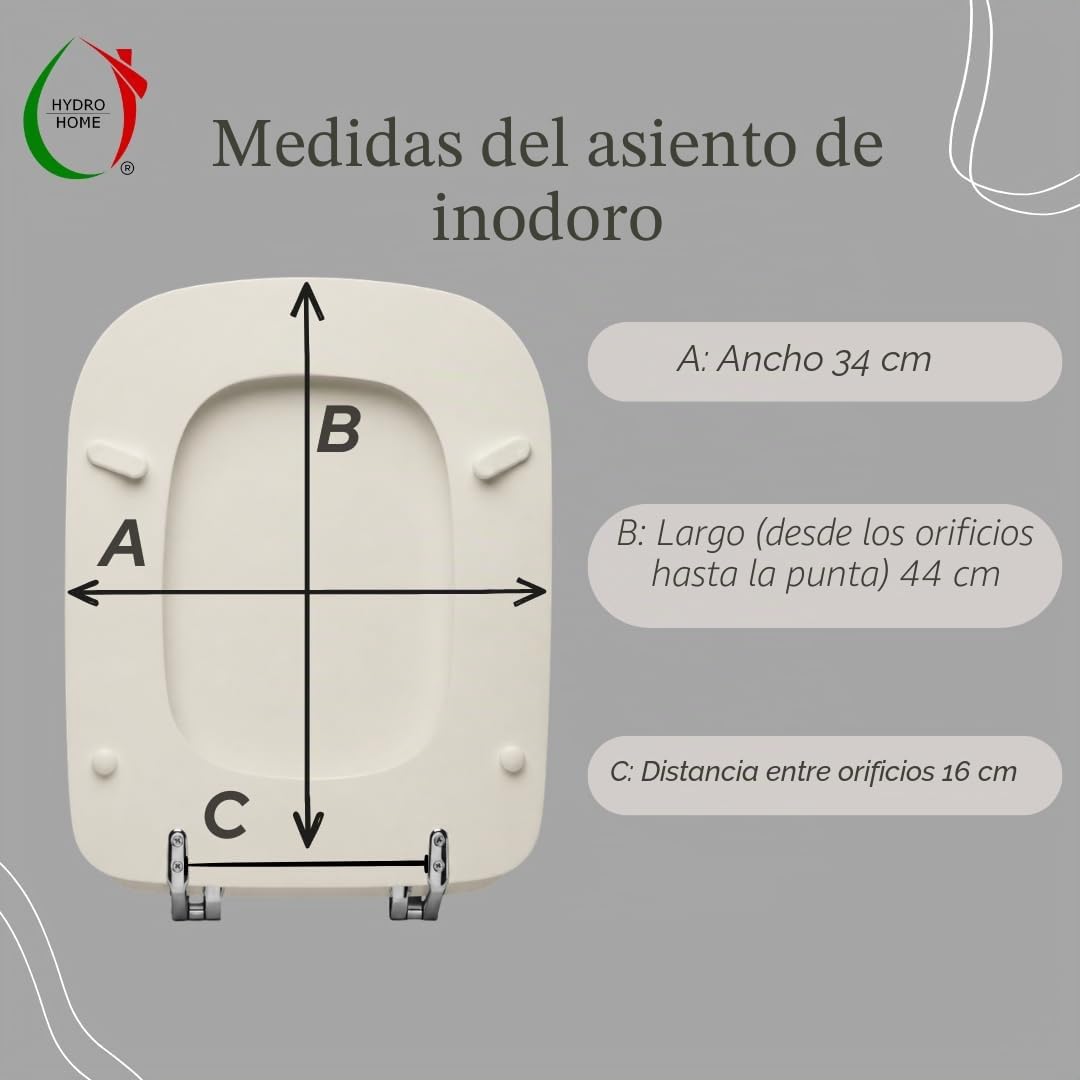 HYDRO HOME Tapa WC compatible con Ideal Standard Conca MDF ECO con bisagras inclinadas, madera lacada (Blanco I.S.)