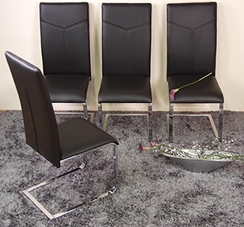 moebel direkt online – Silla de oficina oscilante en Juego de 2 _ acolchado sillas en Juego de 2 sillas _ metal, negro, 102x42x54