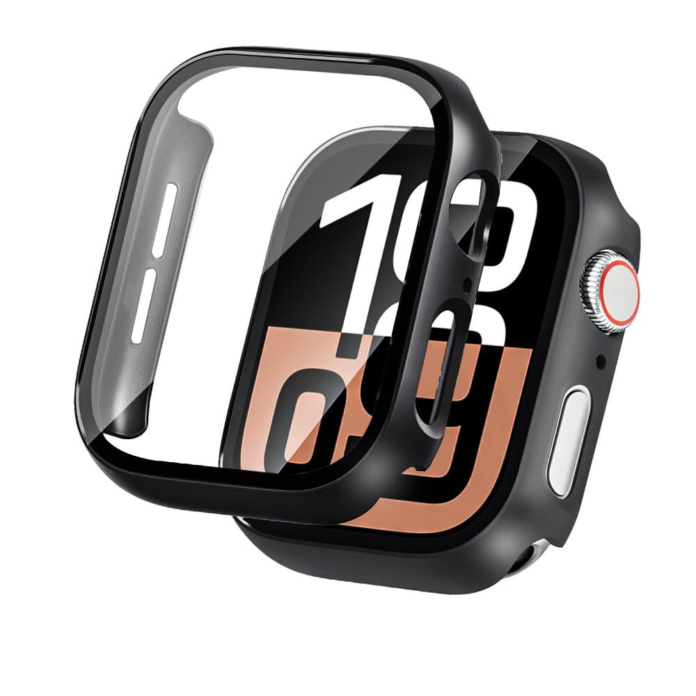 LINTEKER 2 Pack Hard Case for Apple Watch Series 11 (2025) / Series 10 Screen Protector 46mm