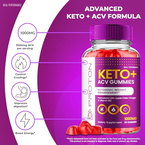 IDEAL PERFORMANCE Proton ACV Gummies, Official Proton Keto ACV Supplement Gummy - Maximum Strength, ProtonKeto + ACV Gummys, All Natural Formula Keto+ACV Premium Gummy Reviews (3 Pack)