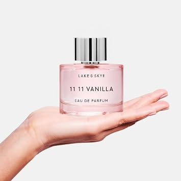 Lake & Skye 11 11 Vanilla Eau de Parfum 100mL - Long Lasting - Vanilla, Cashmere, Dreamy, Creme, Skin Musk, Clean, Vegan, Paraben-Free, Cruelty-Free