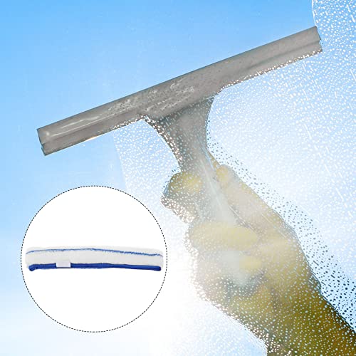 Image of MECCANIXITY Microfiber Scrubber Replacement Head for Window, Glass, Marble Wall, Home, Bathroom, 13.78 Inch, Blue White Pack of 3