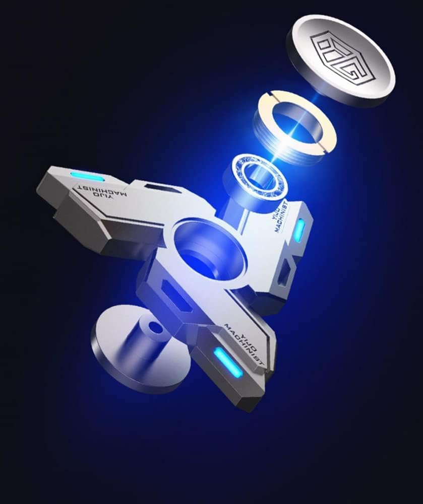Anti-Angst Mechanische Struktur Leuchtende Hand Spinner, Fokus-Hilfe Finger Spinning Spielzeug für den Abbau von Stress, Langeweile, ADHS und Autismus (B)