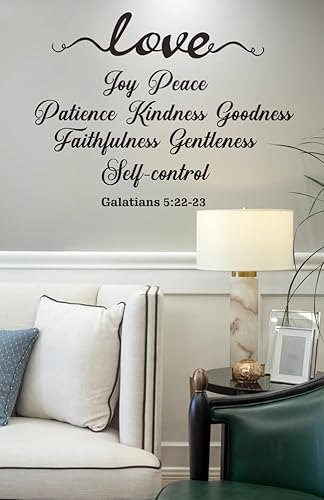 Miniatura 3 de Inspirational Bible Verse Wall Decal Sticker, Love Joy Peace Patience Kindness ..-Galatians 522-23 Christian Religious Scripture Quotes Wallpaper