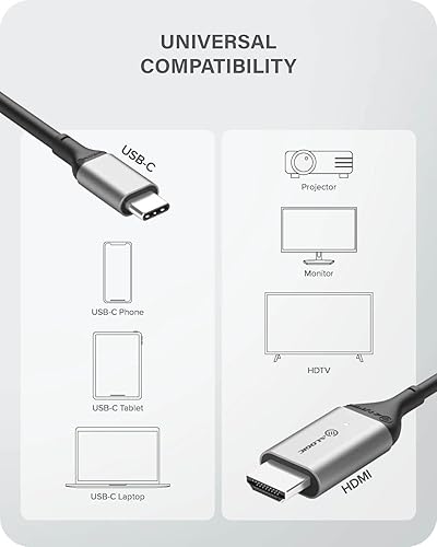 Miniatura 12 de ALOGIC Cable USB C a HDMI para oficina en casa, adaptador tipo C a HDMI, soporta 4K 60Hz; compatible con MacBook Pro/Air, iPad Pro/Air 2020, Dell