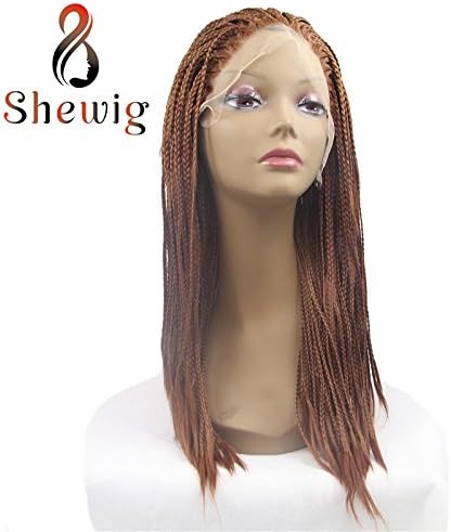 Braids Wig Chestnut Brown Box Braids Wig Synthetic Lace Front Wigs For Sale