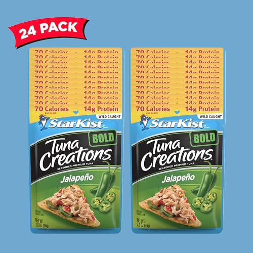 Image of StarKist Tuna Creations BOLD Jalapeno Pouch (2.6 oz - 24 Pack) Wild Caught, High Protein Shelf Stable Seafood, Gluten Free, Soy Free, No Draining, Ready to Eat for Salads and Sandwiches