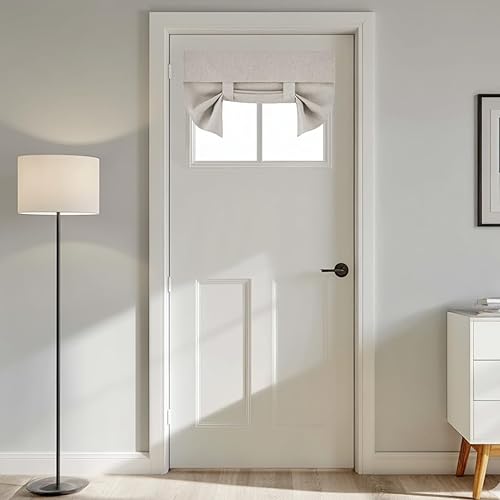 Miniatura 141 de RYB HOME Cortinas de privacidad para puerta francesa, rica textura de lino, cortinas para oscurecer la habitación, cortinas y cortinas