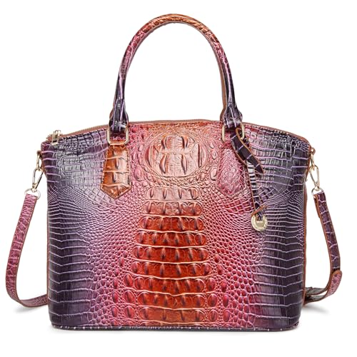 Image of Makcr Joacbv Women Purse Satchel Bag Long Crossbody Classy Tote Bag Top Handle Vegan Leather Ladies Handbags Embossed Pattern