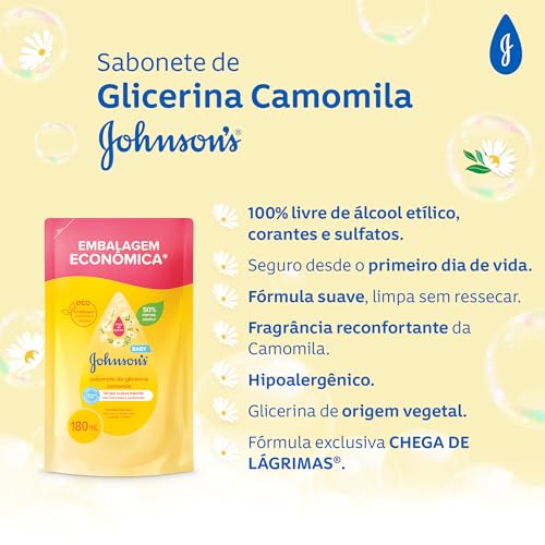 Sabonete Líquido Glicerina Camomila JOHNSON’S® Baby, 180mL