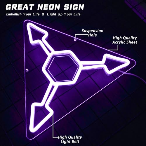 Murder Uzi Neon Sign For Wall Decor Dimmable USB Powered Absolute Solver Neon Light for Gaming Room Man Cave Decor Ideal Modern LED Light for Fans(13.2 * 11.5inch) - Purple by JNIXASART - Used condition - Image 5
