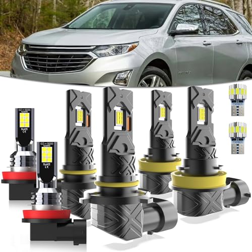 Image of Light Bulbs Fit For Chevy EQUINOX 2010-2018,Hi Beam Lo Beam fog light,High Performance lights Bulb Combo,T10 License Plate Light,8-Pack