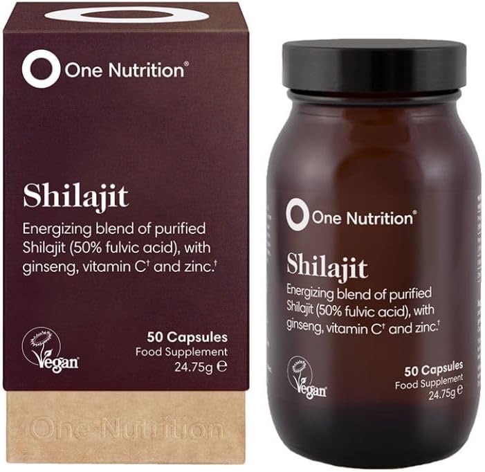 Shilajit Capsules   50 Capsules   250mg PrimaVie Shilajit with 50% Fulvic Acid   Panax Ginseng, Vitamin C & Zinc   Energy, Endurance & Testosterone Support   Men & Women Supplement
