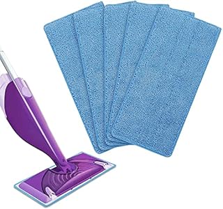 Reusable Flash Powermop Liquid Refill Pads for Flash Power Mop, Absorbing Pads Blue for Wet & Dry Floor Cleaning Washable Microfiber Mop Heads, 1 Pad can be Used More Than 100 Times (5 Pack)