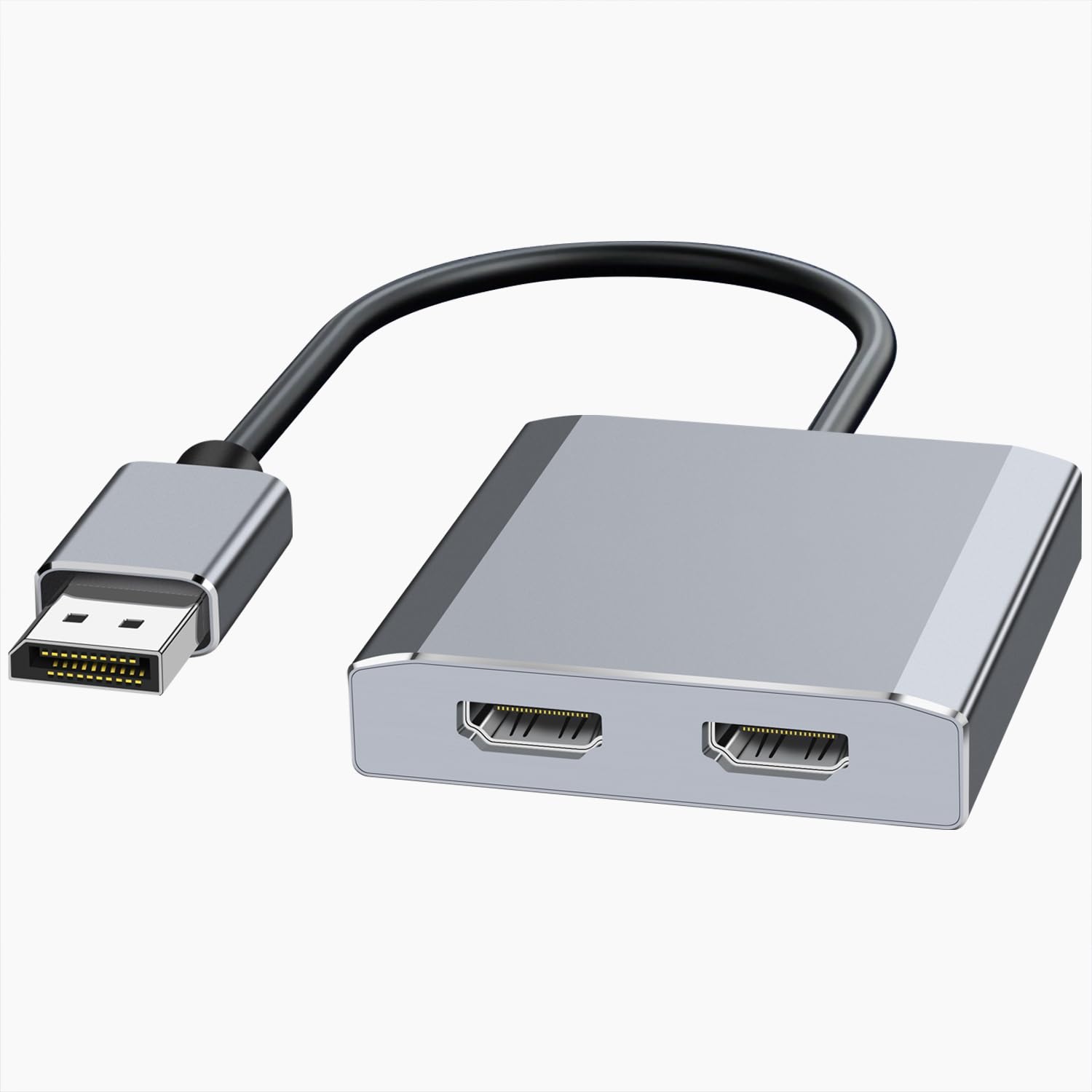 DisplayPort to デュアル HDMI アダプター 4K@60Hz DisplayPort 分配器 1入力2出力 マルチモニター ディスプレイポートから デュアルモニター DP 1.4 to 2 HDMI 2.0 分配器 MST 拡張モード Windows対応 ノートPC/デスクトップ用-グレー
