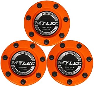 Mylec Official Roller Hockey Game Puck, Orange, (Pack of 3)