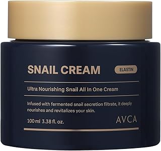 AVCA Snail Mucin Face Cream Moisturizer 100ml(3.38 fl. oz) – Hydrating Anti Aging Korean Skin Care, Helps Improve Elasticity & Fine Lines with HA & Collagen