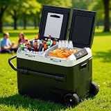 ExoticaBlend Frigorifero Portatile per Auto, Frigorifero, Congelatore Portatile a Due Zona, Temperatura Regolabile - 20~20 ℃, Refrigeratore a Compressore per Casa, Esterno, Camper, Auto 40L