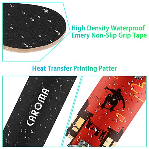 image for CAROMA Skateboard for Beginners, 31 inch 7 Layers Maple Deck Pro Skate