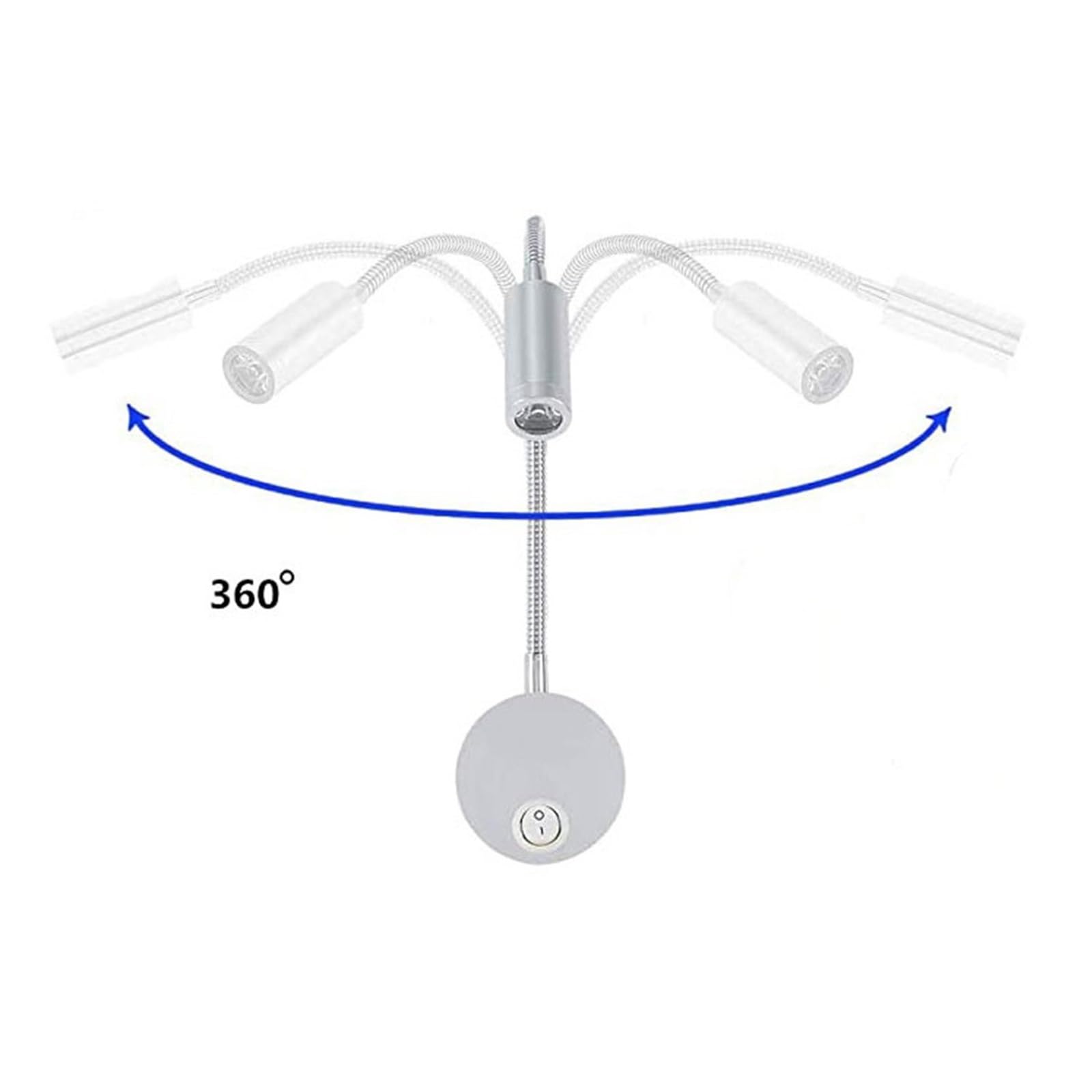 Lampka Do Czytania LED 3W, Czarno-biało-srebrna, Lampa Ścienna Z Gęsią Szyją, Zagłówka Łóżka, Biurka, 4000K, Przełącznikiem Przy Łóżku, Nocna Elastyczna Regulacja(4000K,Bronze with switch)