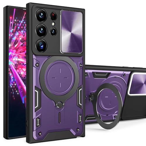 Coque Samsung S23 Ultra anneau magnétique et support vidéo rotatif