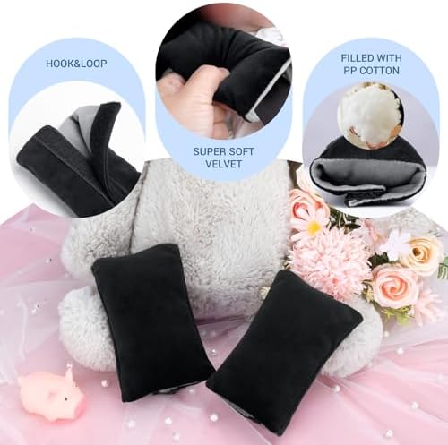 COOLBEBE Car Seat Straps Shoulder Pads for Baby Kids, Super Soft Seat Belt Covers for All Car Seats/Pushchair/Stroller/High Chair (Black/Grey) — view 3