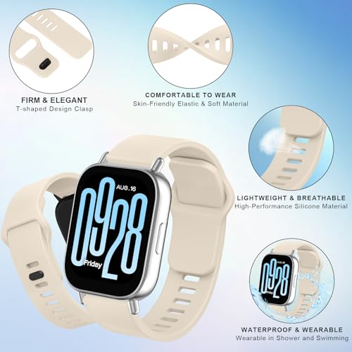 Image of Tobfit Solicone Strap Compatible with Redmi Watch 5 Active, Sport Waterproof Replacement Strap for Redmi Watch 5 Lite /Active band