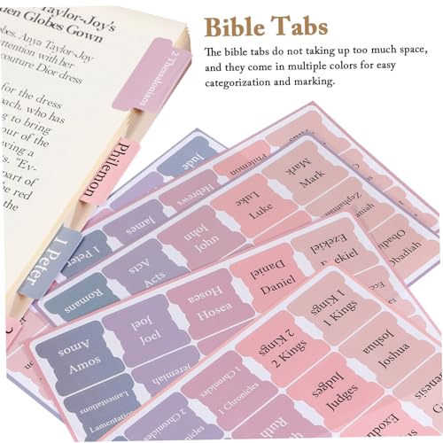 Tofficu 5 Folhas Índice Bíblico Tags guias de estudo do livro bíblico em branco abas para Bíblia rót