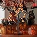 Twinkle Star 24 LED Lighted Halloween Tree, Battery Operated Birch Tree with 24 DIY Pumpkins, Indoor Home Table Desktop Best Halloween Decorations Gift Package