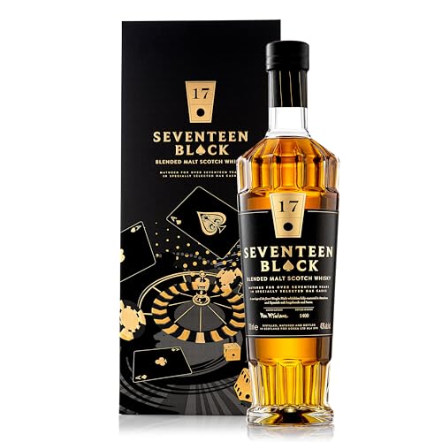 Seventeen Black, 17 Year Old Scotch Blended Malt Whisky with Gift Box, Speyside & Orkney Casks, 43% ABV, 70cl / 700ml