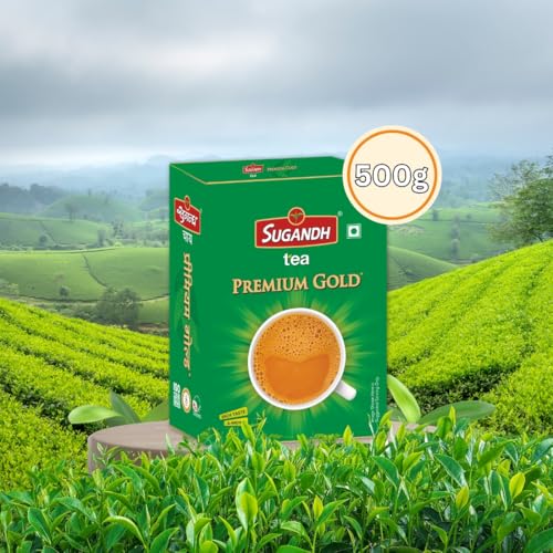 Image of Sugandh Premium Tea | 500GM Box | Pack of 1 | CTC Processing | Strong and Rich in Taste | Aromatic Flavor | 100% Natural Ingredients | A Perfect Premium Cup of Tea for Chai Lover