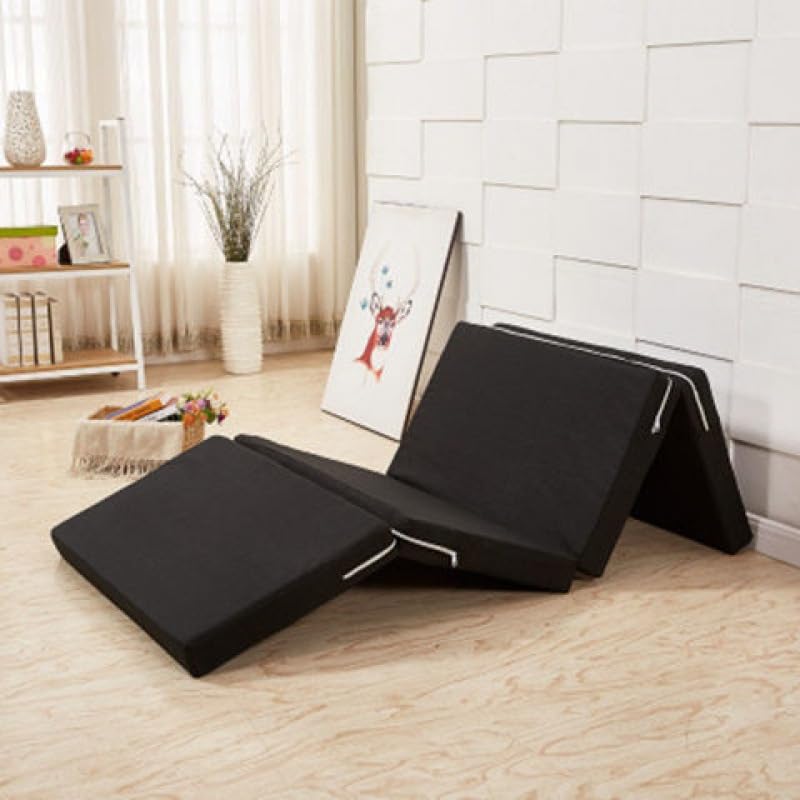 Materasso Pieghevole 3 Pieghi In Memory Foam 10cm, Singolo 190x75cm, Con Fodera Lavabile E Fondo Antiscivolo, Per Ospiti, Campeggio, Viaggi, Adatto A SUV/Furgoni