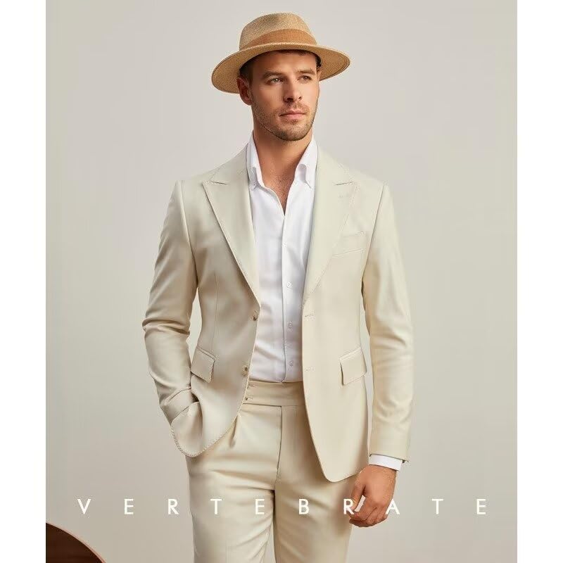 Peak Lapel Men Suits Serge 2-Piece Blazer Trousers Experienced Wear Design Pants Waistline Two Buttons Custom Made2