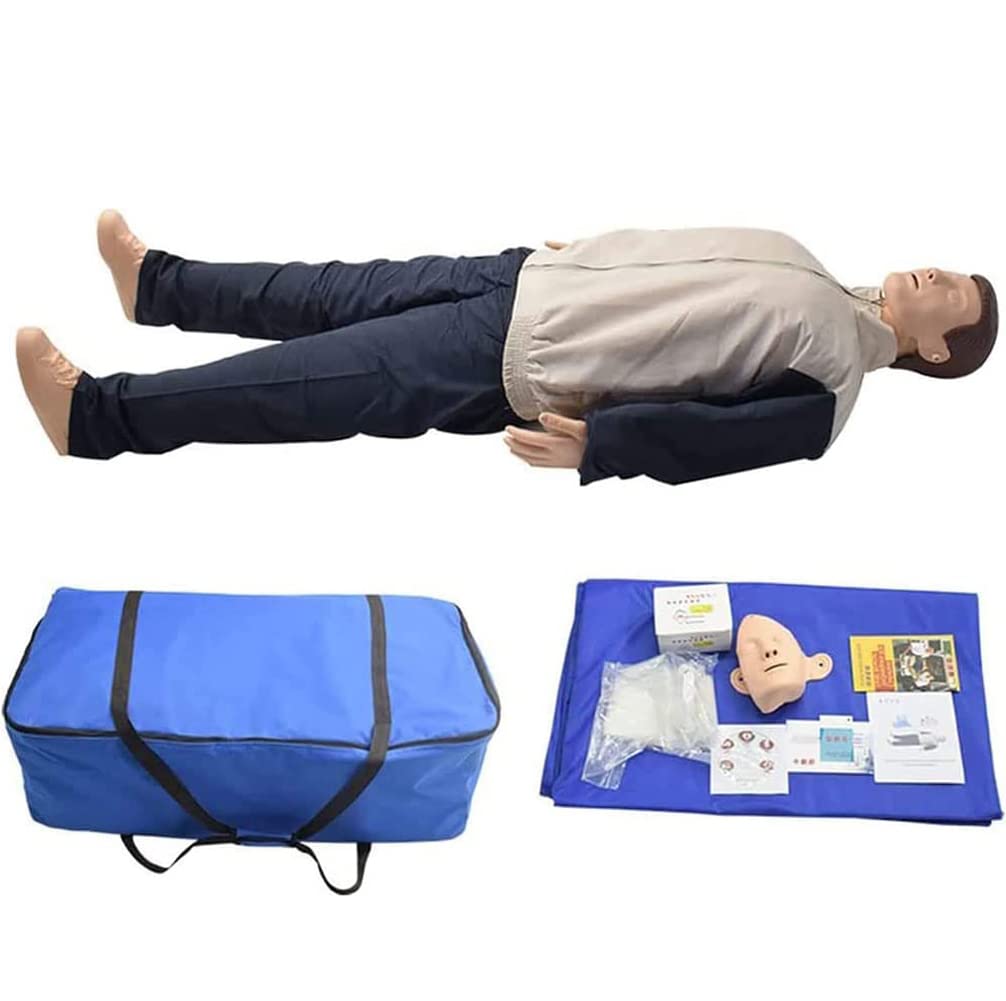 Mannequin de réanimation professionnel pour adulte - Kit de mannequin de réanimation pour adultes - Kit de mannequin complet pour entraînement médical - Fournitures pédagogiques - Modèle de corps