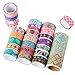 MOEUP Pack of 25 Rolls Washi Masking Tapes Adhesive Collection DIY Decorative Scrapbooking (25pcs / set)