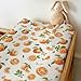 Watercolor Oranges Baby Changing Pad Covers for Boy Girl Orange Branches Flowers Leaves Fitted Changing Table Cover Mats Summer Citrus Fruit Soft Diaper Change Table Sheets for 32''×16'' Contoured Pad