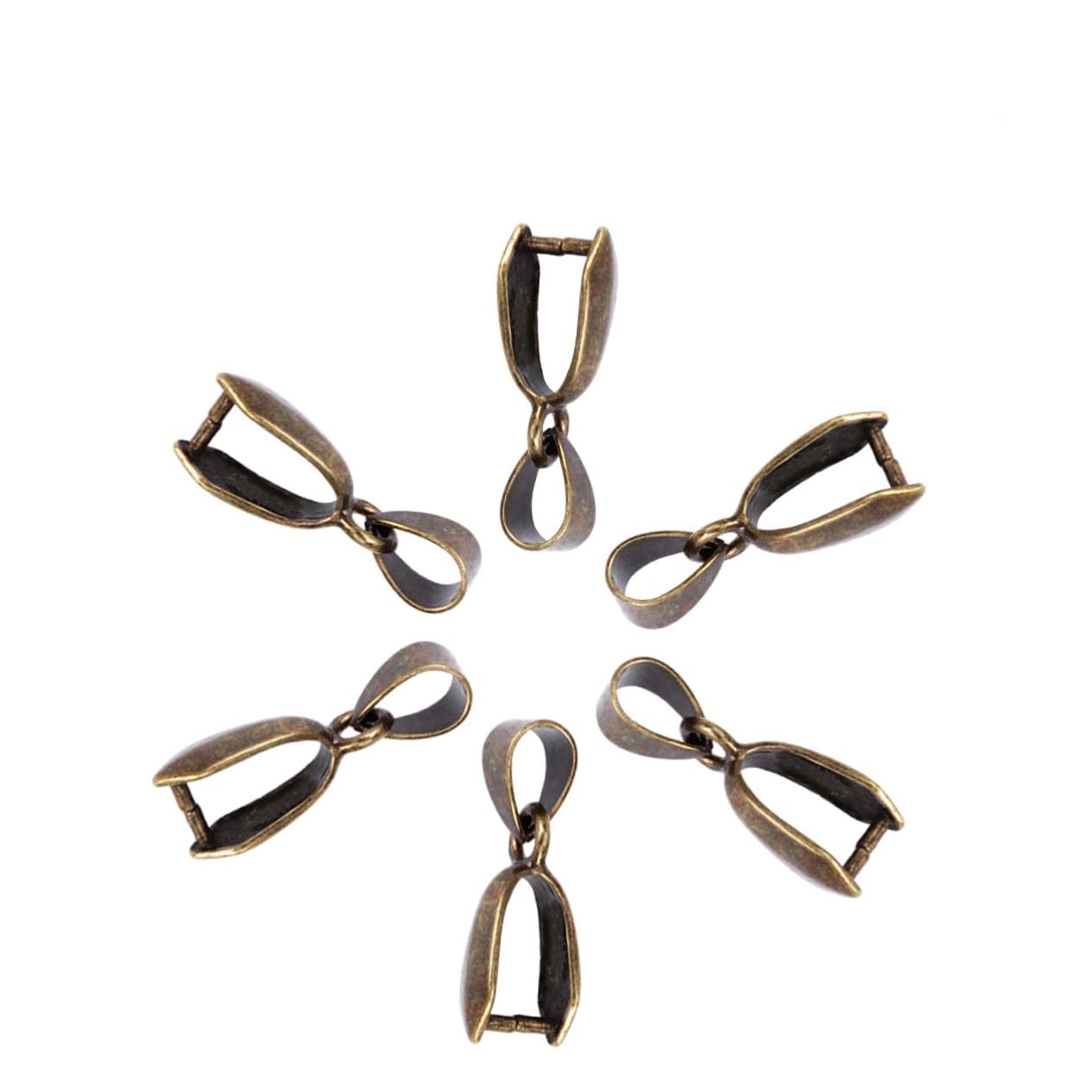 100piezas Hebilla de Semilla de Bronce Conector de Cuentas de Accesorio de Joyería para Colgar Colgantes Clip de Metal para Conector de Colgante
