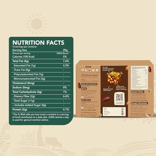 Image of Anveshan Khajoor Dry Fruit Paak Mithai - 200 gm | Super Healthy Sweets | Sugar Free | 100% Natural | Made Using Dates, Nuts, A2 Desi Cow Ghee