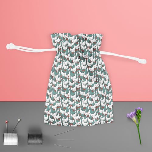 Image of ArtzFolio White Gooses | Pouch Wrist Potli Bag | Bag for Weddings & Casual Parties