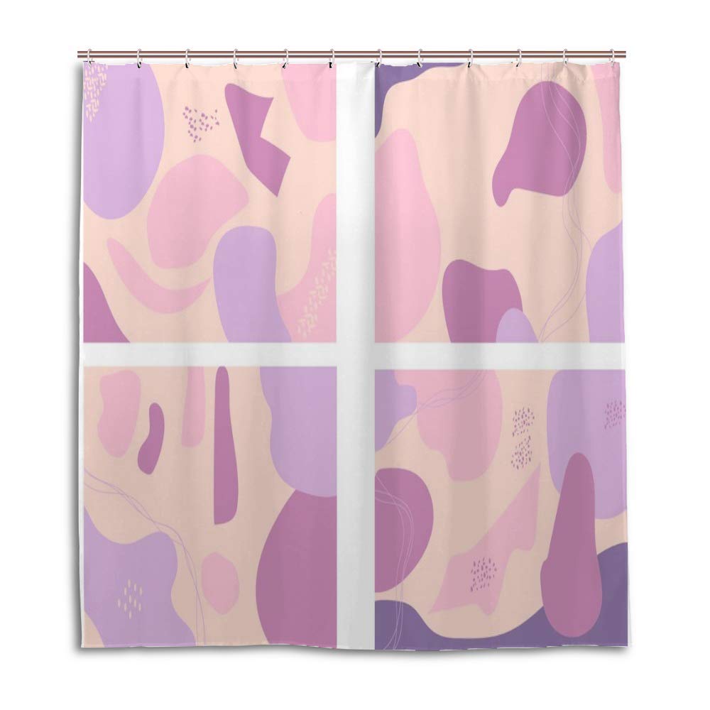 Rideau de douche coloré abstrait grand format 152 x 183 cm idéal pour baignoire familiale