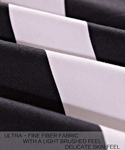 Ntbay 2 Pieces 100% Brushed Microfiber Striped Duvet Cover Set For Kids, Super Soft Black And White Printed Reversible Design Zipper Comforter Cover With Ties And Pillow Sham (Twin/Twin Xl, Stripe) #TOP2