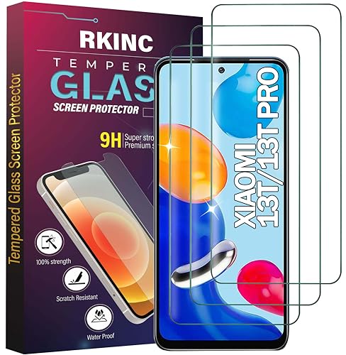 RKINC 3 Stück Panzerglas Schutz Glas für Xiaomi 13T / Xiaomi 13T Pro Panzer HD Displayschutzfolie 0 33 mm kratzfest splitterfrei blasenfrei lebenslangeGarantie