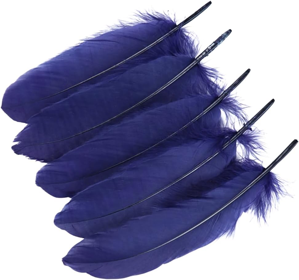 20PCS Natural Goose Feathers, 5.91-7.87inch Decorative Feathers for Wedding Party Clothing Accessories Dream Catcher DIY Crafts, Navy Blue