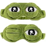 EUREKORA 2 Stück 3D Frosch Schlafen Augenmaske Augenmaske Flusen Karikatur Frosch Schlafen Schlaf Reise Frosch Maske Für Reisen Nickerchen & Gag Geschenke