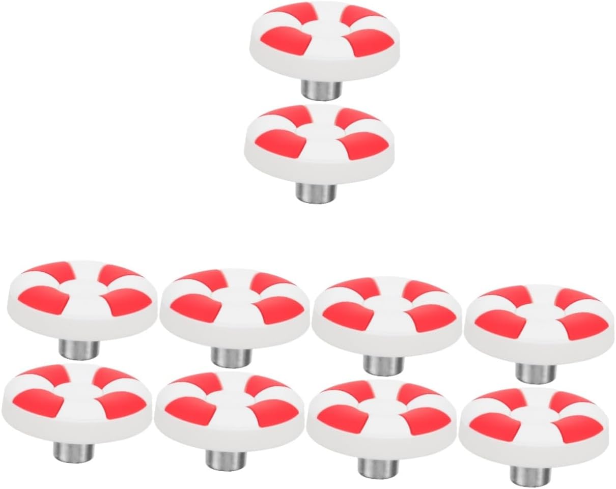 10pcs Pulls for Dresser Coastal Pulls Cabinet Knobs Soft Material Lifebuoy Shape Furniture Handle Accessory
