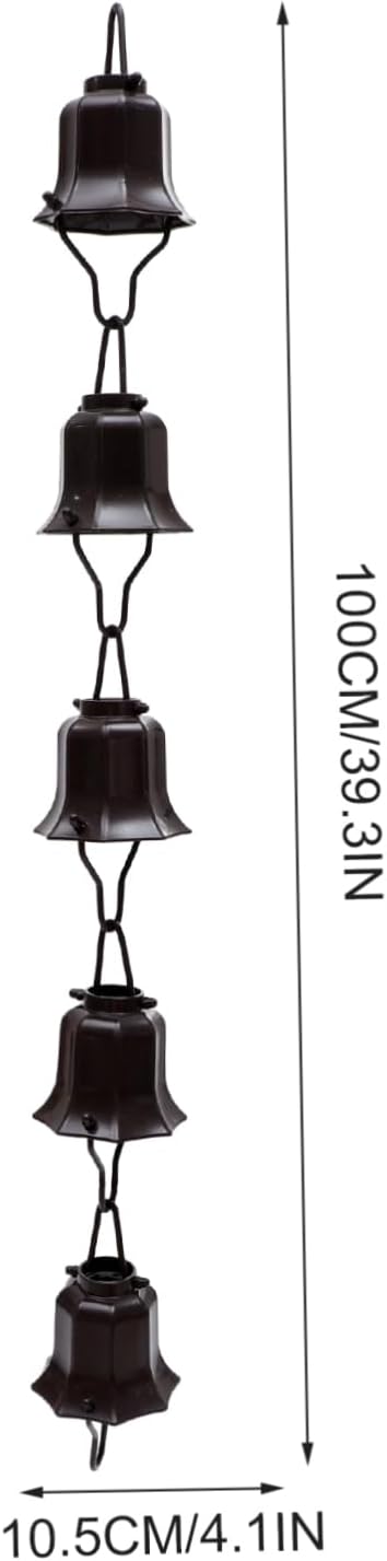 BESPORTBLE 1Pc Durable Rain Chain for Gutter Drainage Decorative Outdoor Rainwater Diverter Cups Included Easy to Install for Gardens and Patios
