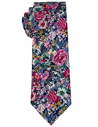 Image of Kebocis Mens Skinny Cotton Floral Tie for Men