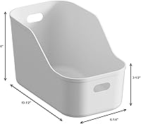 Vista 2 de Contenedores de plástico blancos/organizadores de almacenamiento, cestas de despensa, contenedores para estantes, organizador y almacenamiento