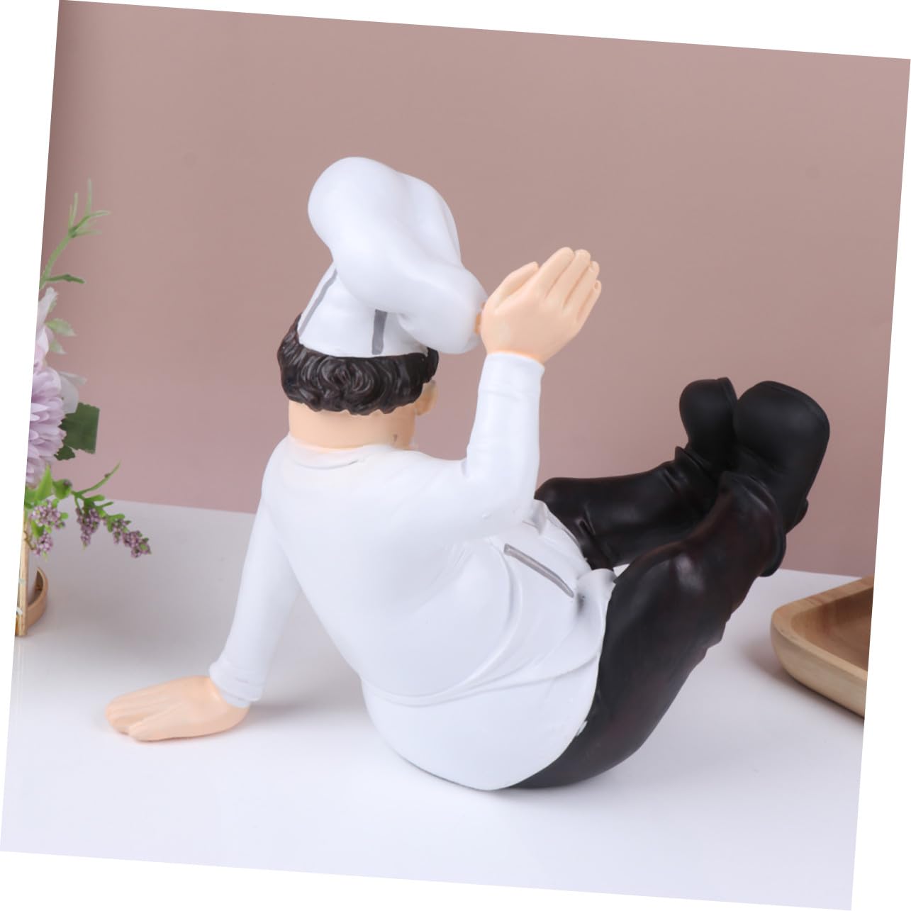 Hemobllo Chef Stabile Statuetta in Resina Stile Europeo Ornamentale per Decorazione Tavolo Casa e Pasticceria e Adatto a Ambienti Domestici